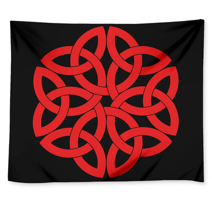 Red Celtic Knot Print Tapestry