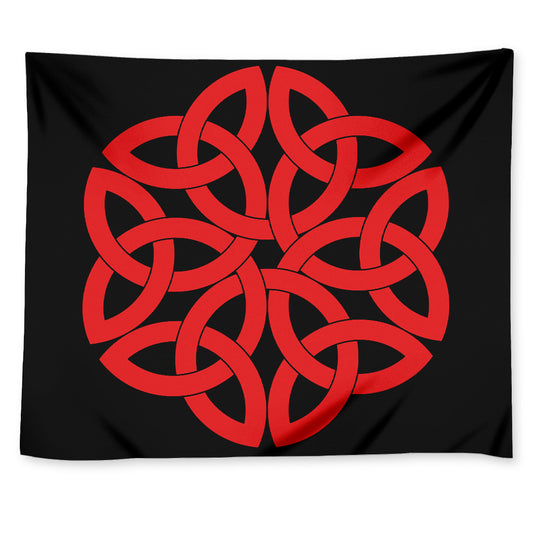 Red Celtic Knot Print Tapestry