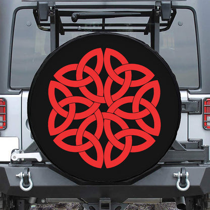 Red Celtic Knot Print Tire Cover