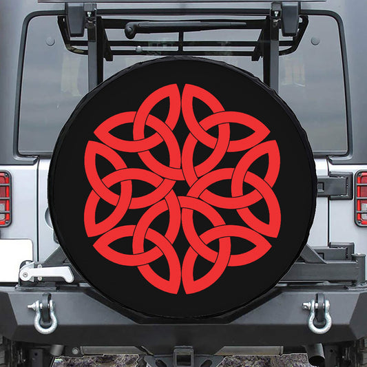 Red Celtic Knot Print Tire Cover