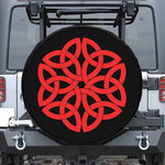 Red Celtic Knot Print Tire Cover