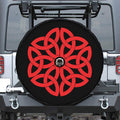 Red Celtic Knot Print Tire Cover With Camera Hole