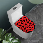 Red Celtic Knot Print Toilet Lid Cover