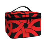 Red Celtic Knot Print Travel Makeup Bag