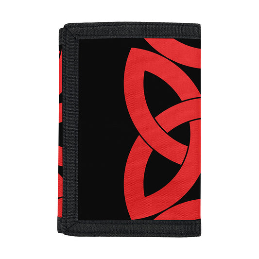 Red Celtic Knot Print Trifold Wallet