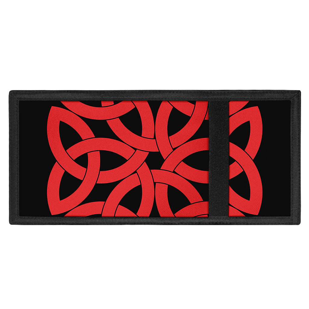 Red Celtic Knot Print Trifold Wallet