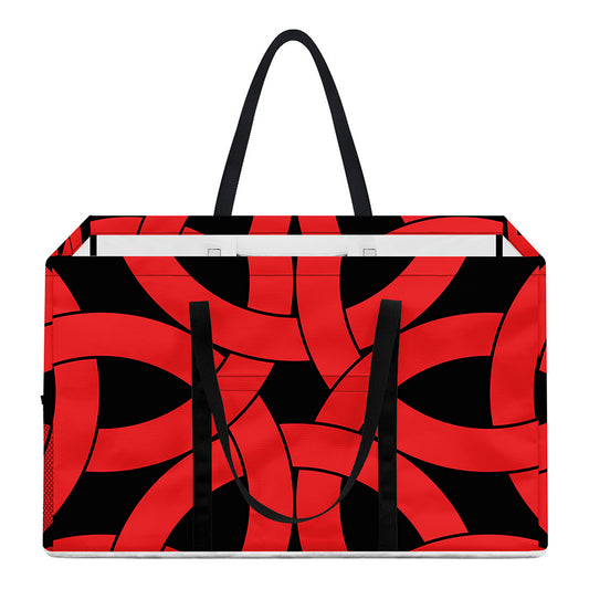 Red Celtic Knot Print Utility Tote Bag