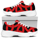 Red Celtic Knot Print White Chunky Shoes