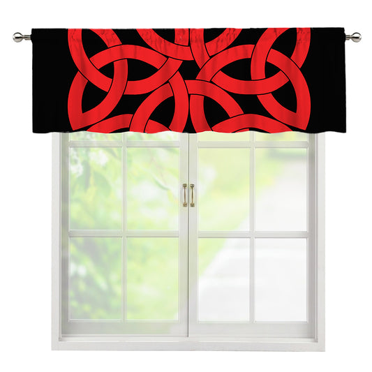 Red Celtic Knot Print Window Valance