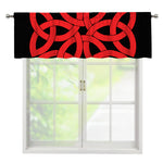 Red Celtic Knot Print Window Valance