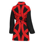 Red Celtic Knot Print Women's Bathrobe