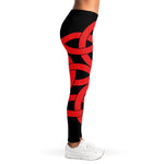 Red Celtic Knot Print Women's Leggings