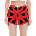 Red Celtic Knot Print Women's Split Running Shorts