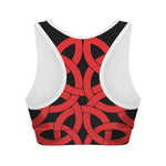 Red Celtic Knot Print Women's Sports Bra