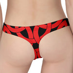 Red Celtic Knot Print Women's Thong