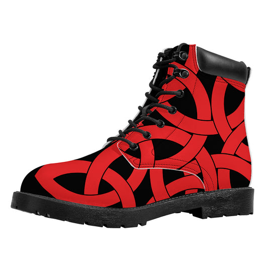 Red Celtic Knot Print Work Boots