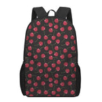 Red Cherry Pattern Print 17 Inch Backpack