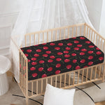 Red Cherry Pattern Print Baby Crib Sheet