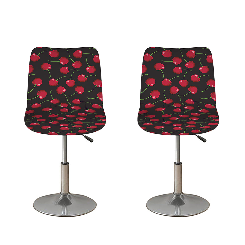 Red Cherry Pattern Print Bar Stool Covers