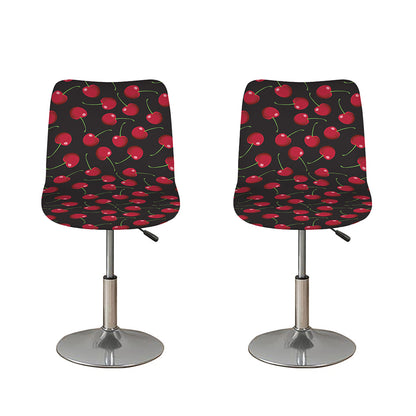 Red Cherry Pattern Print Bar Stool Covers