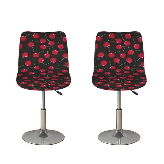 Red Cherry Pattern Print Bar Stool Covers
