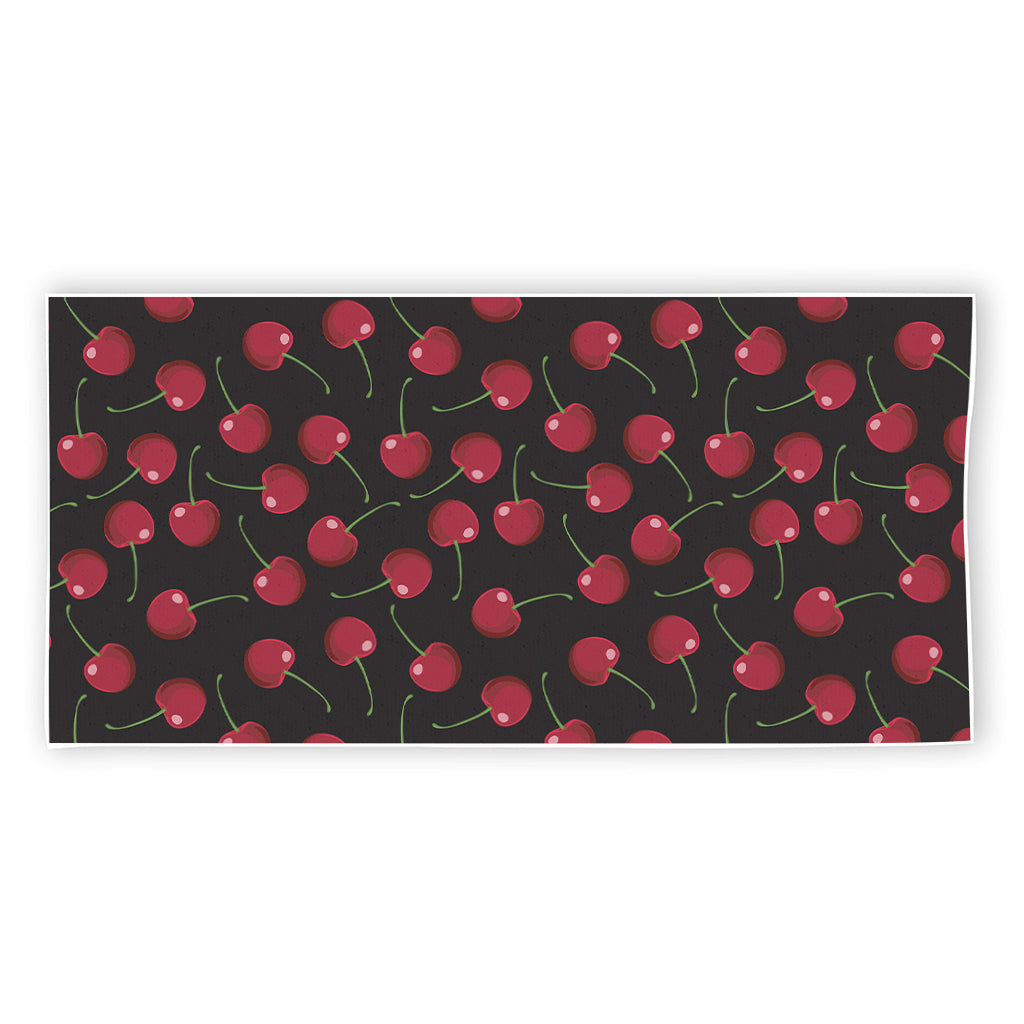Red Cherry Pattern Print Beach Towel