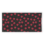 Red Cherry Pattern Print Beach Towel