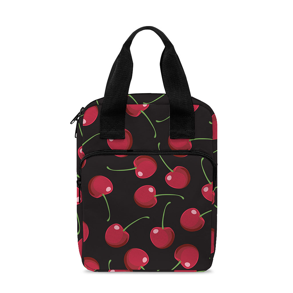 Red Cherry Pattern Print Bible Tote Bag