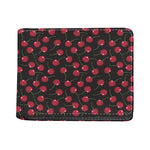 Red Cherry Pattern Print Bifold Wallet