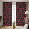 Red Cherry Pattern Print Dimout Pencil Pleat Curtains