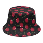 Red Cherry Pattern Print Bucket Hat