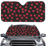 Red Cherry Pattern Print Car Windshield Sun Shade