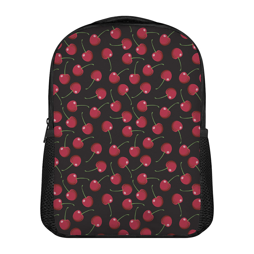 Red Cherry Pattern Print Casual Backpack