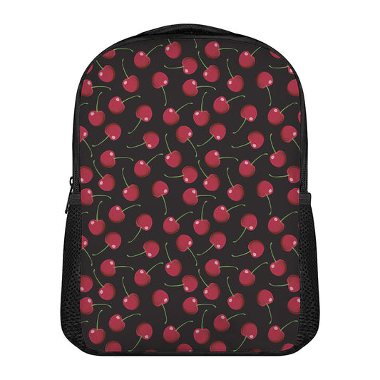 Red Cherry Pattern Print Casual Backpack