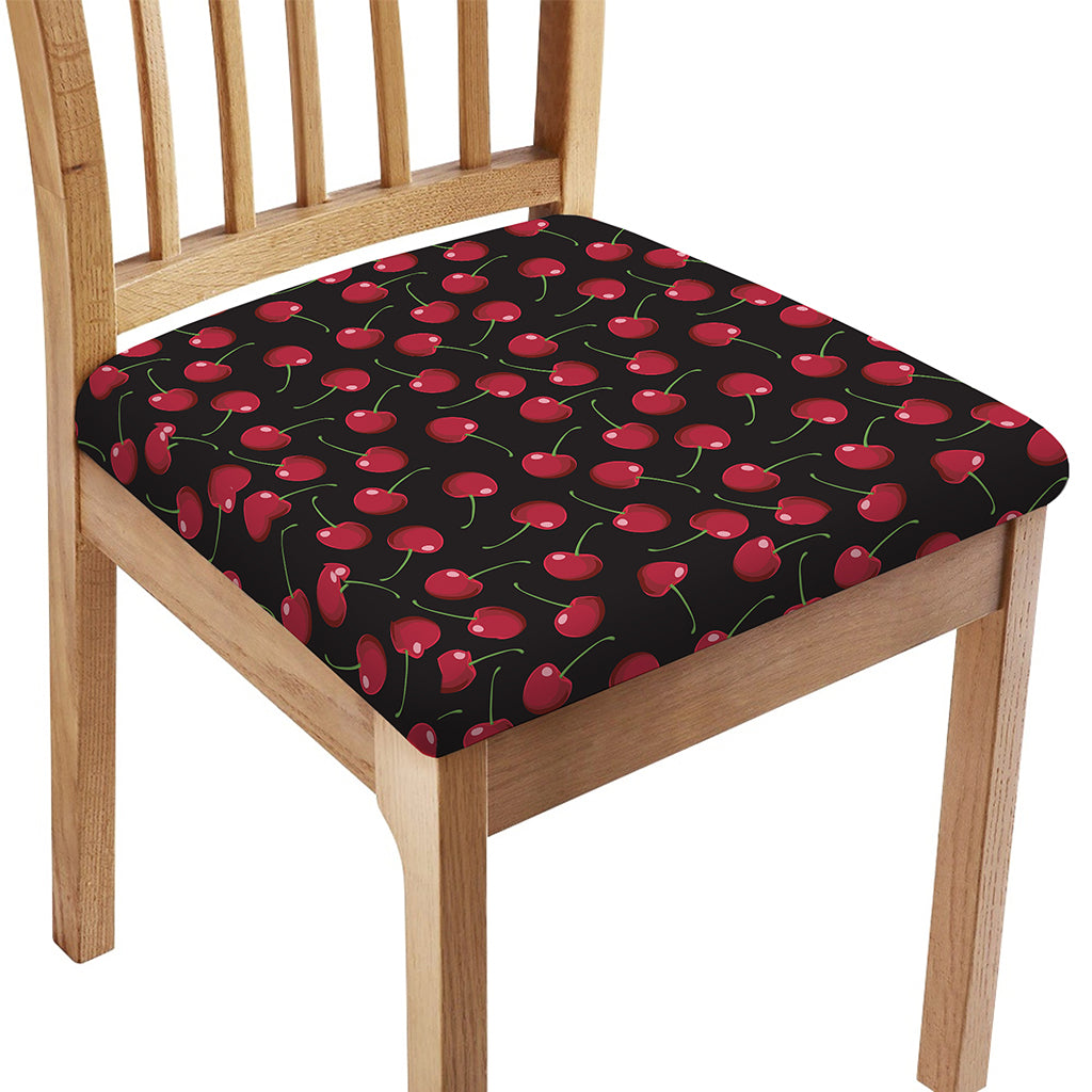 Red Cherry Pattern Print Chair Cushion Cover