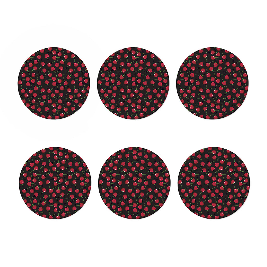 Red Cherry Pattern Print Coaster Set