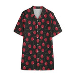 Red Cherry Pattern Print Cotton Hawaiian Shirt