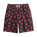 Red Cherry Pattern Print Cotton Shorts