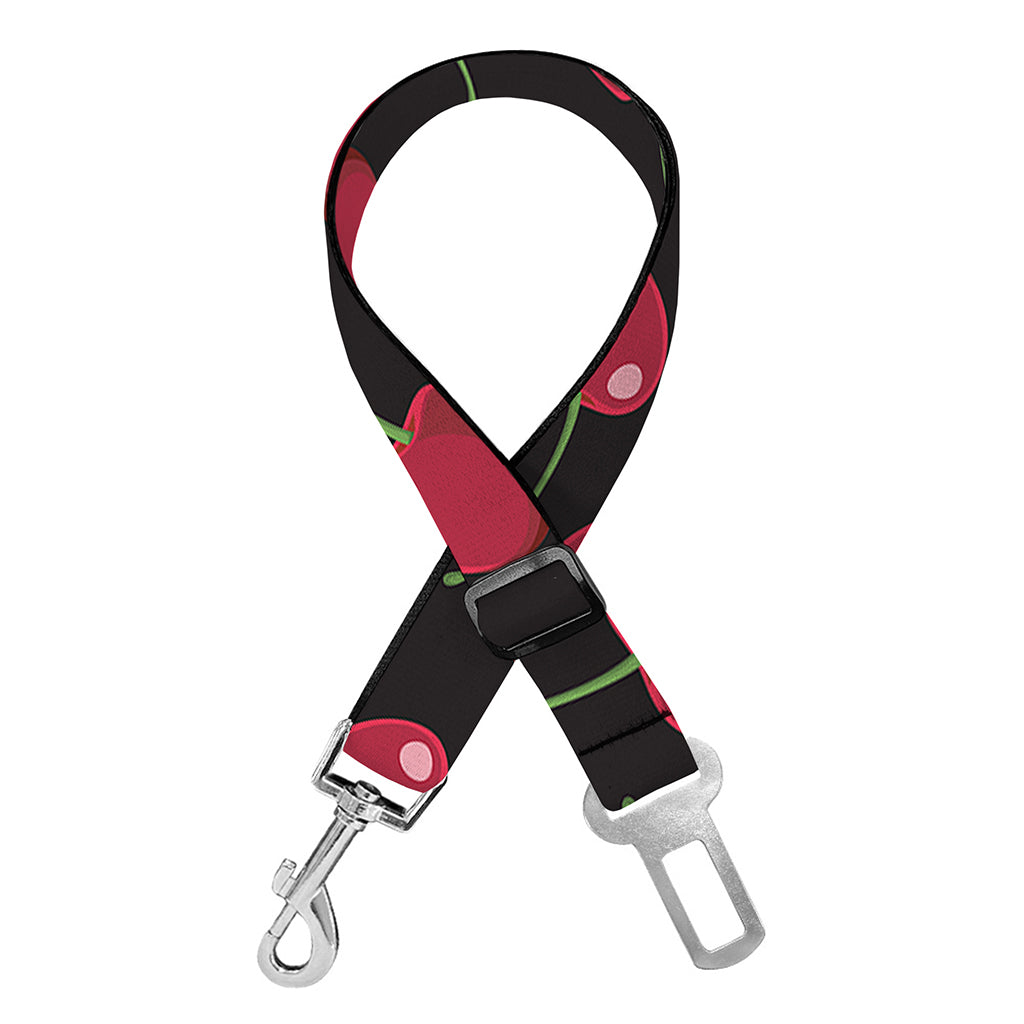 Red Cherry Pattern Print Dog Seat Belt