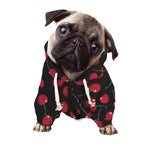 Red Cherry Pattern Print Dog Zip Up Hoodie