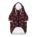 Red Cherry Pattern Print Dog Zip Up Hoodie