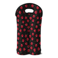 Red Cherry Pattern Print Double Neoprene Wine Tote