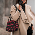 Red Cherry Pattern Print Double Strap Bible Bag