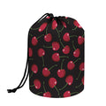 Red Cherry Pattern Print Drawstring Makeup Bag
