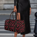 Red Cherry Pattern Print Duffle Bag