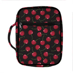 Red Cherry Pattern Print Front Pocket Bible Bag