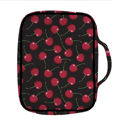 Red Cherry Pattern Print Front Pocket Bible Bag