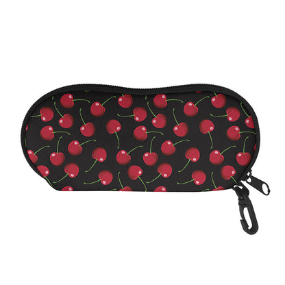 Red Cherry Pattern Print Glasses Case
