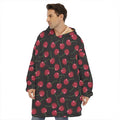 Red Cherry Pattern Print Hoodie Blanket