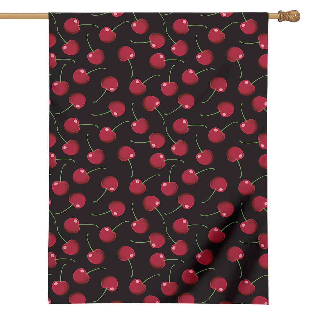 Red Cherry Pattern Print House Flag